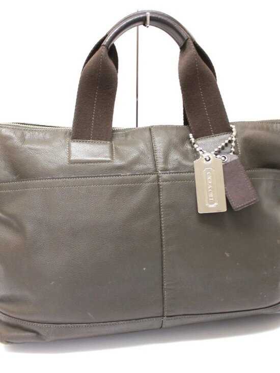 Coach Handbags - COACH 70490 Hand Bag Tote Bag Leather Green/khaki